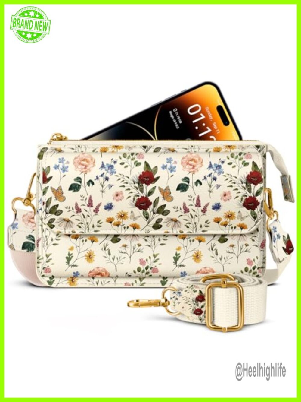 Leather Crossbody Phone Purse Adjustable Strap Card Cash Pocket